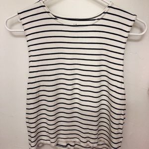 Stripped Fitted Sleeveless Crop Top